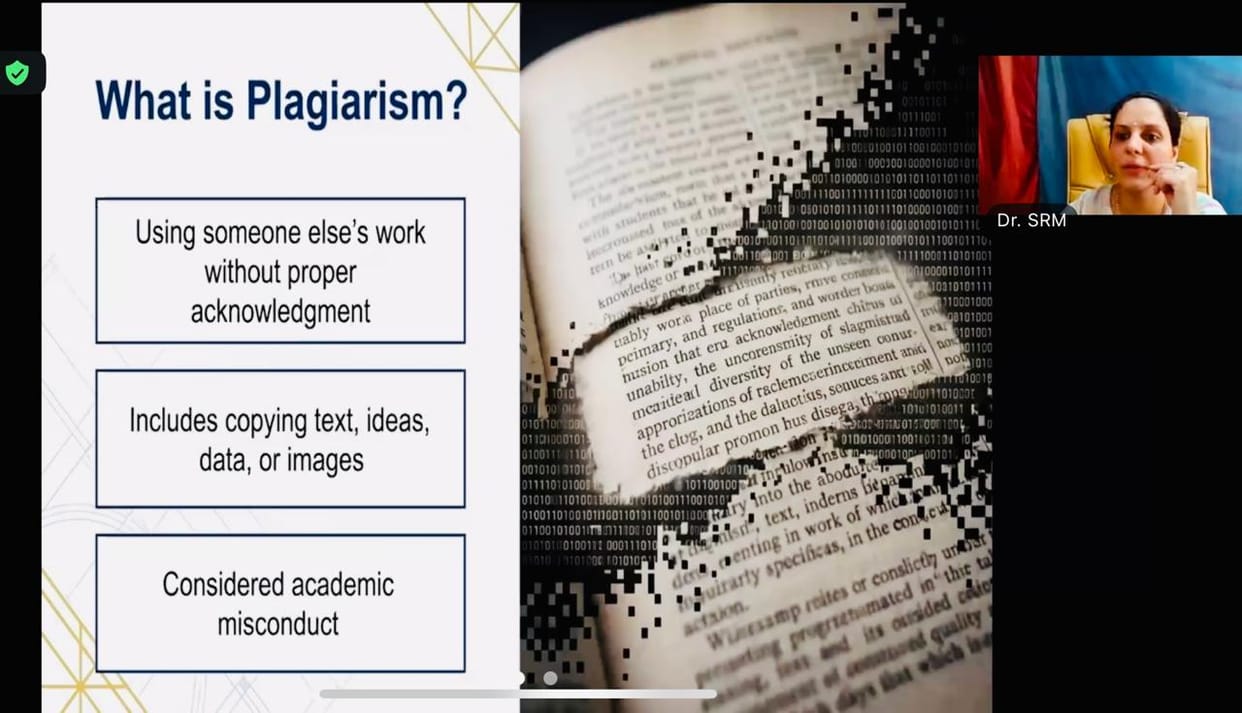 Research paper may be rejected if plagiarism exceeds 10%: Dr. S. Sriranjani