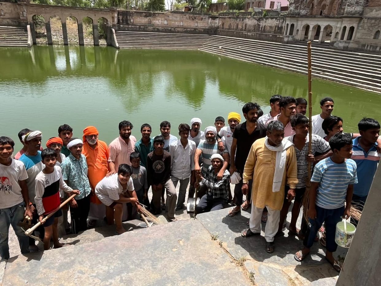 Cleaning campaign started at ashram and pond in Siha village