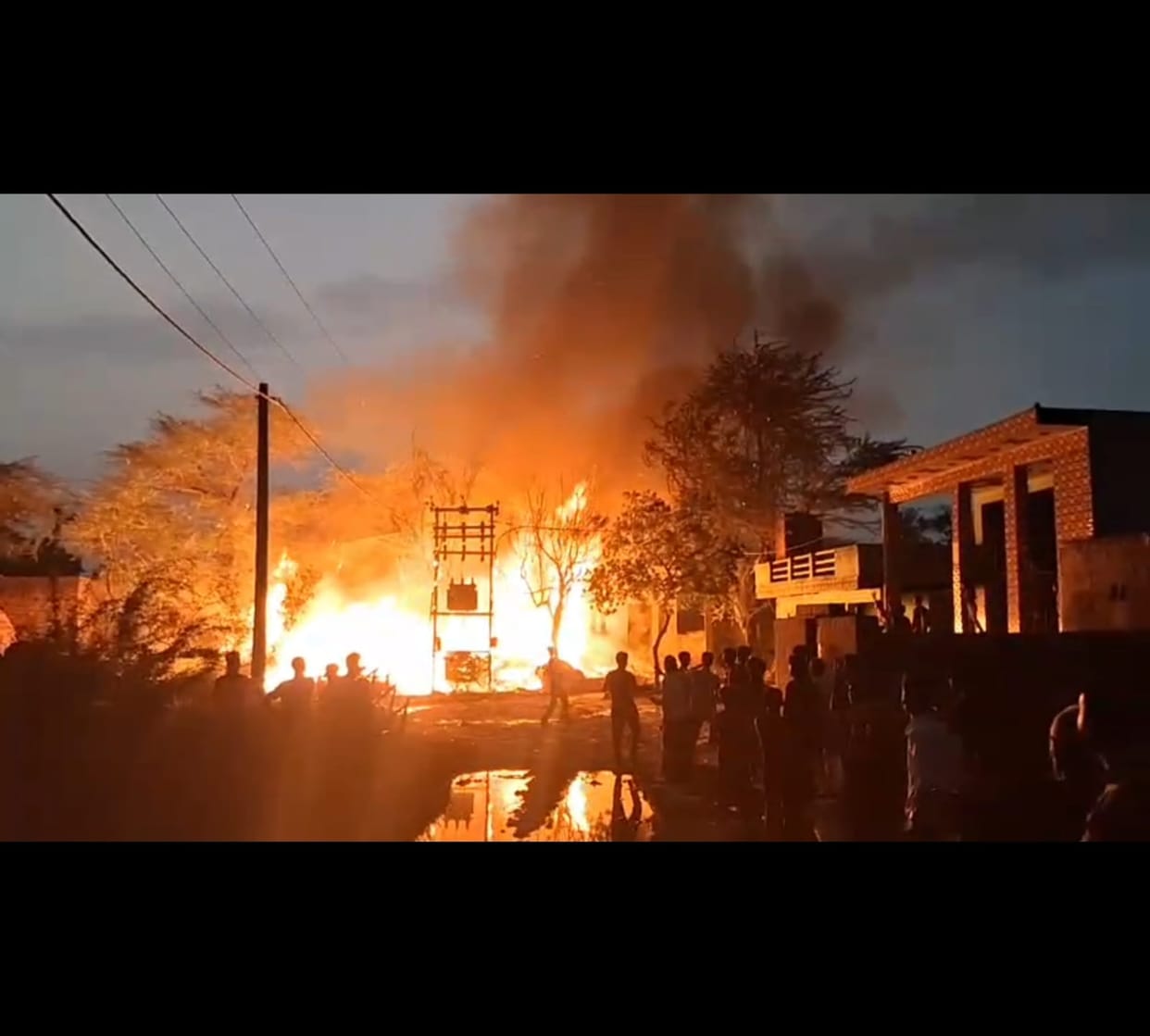Turji-Bitaura burnt to ashes due to spark from transformer in Nagla Birkhu