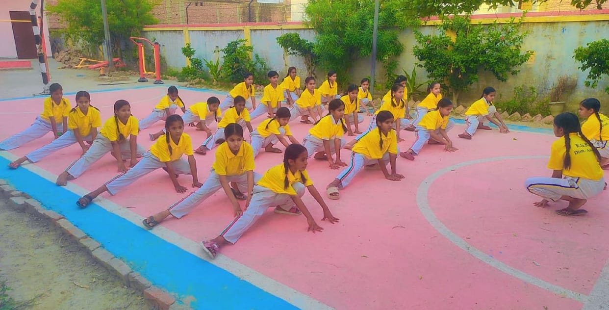 Girls learn art and music skills