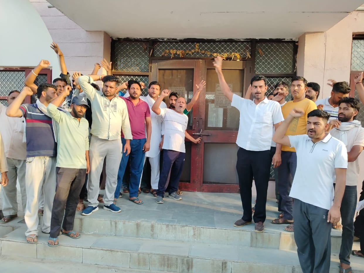 Angry villagers locked the power house due to power cuts.