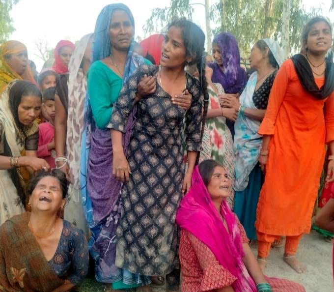 Family members broke down in tears as soon as the bodies of the uncle and nephew, who died in the accident, arrived.