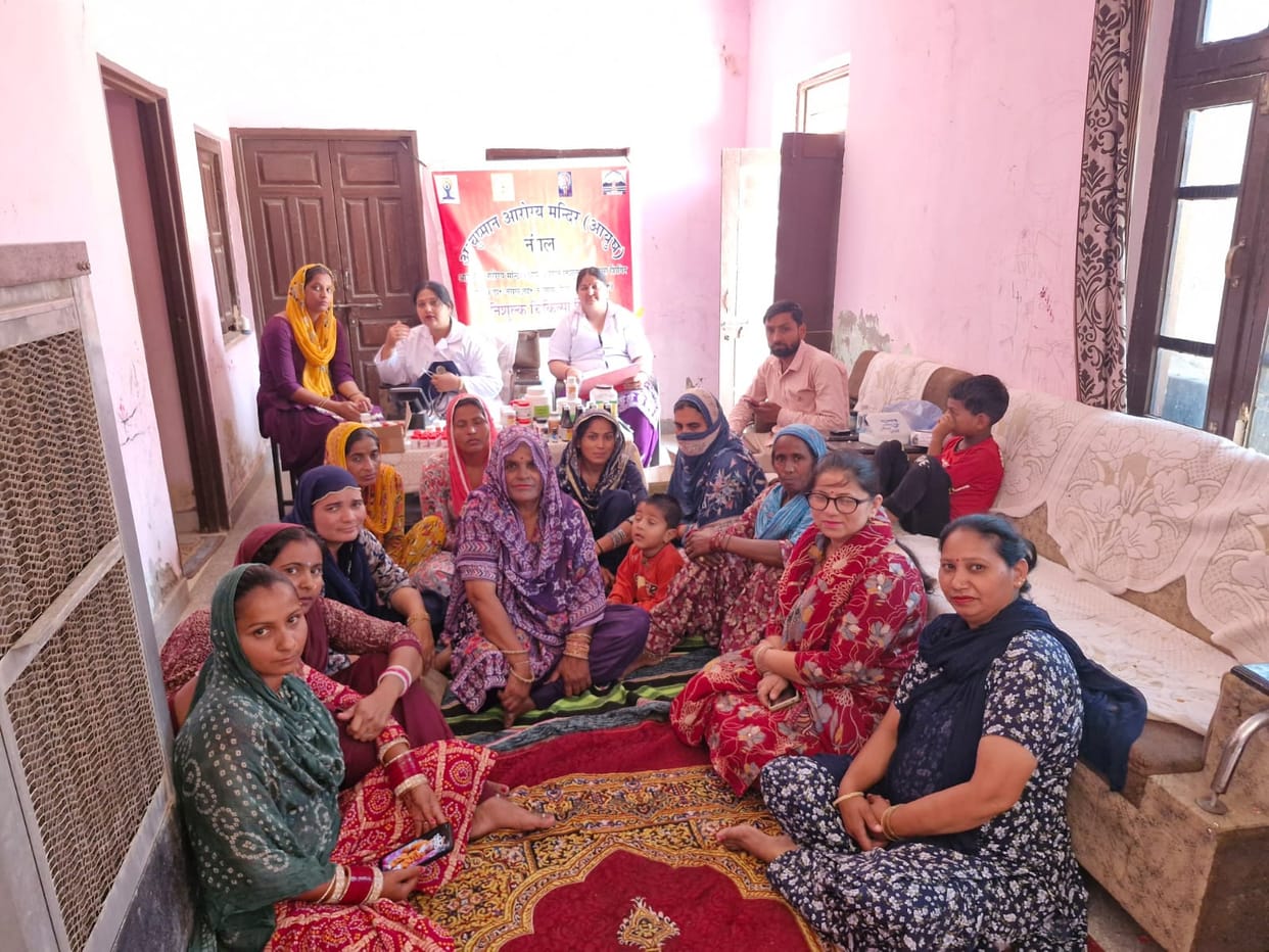 Health check-up of 56 people was done in Lower Nangal of Nalagarh.