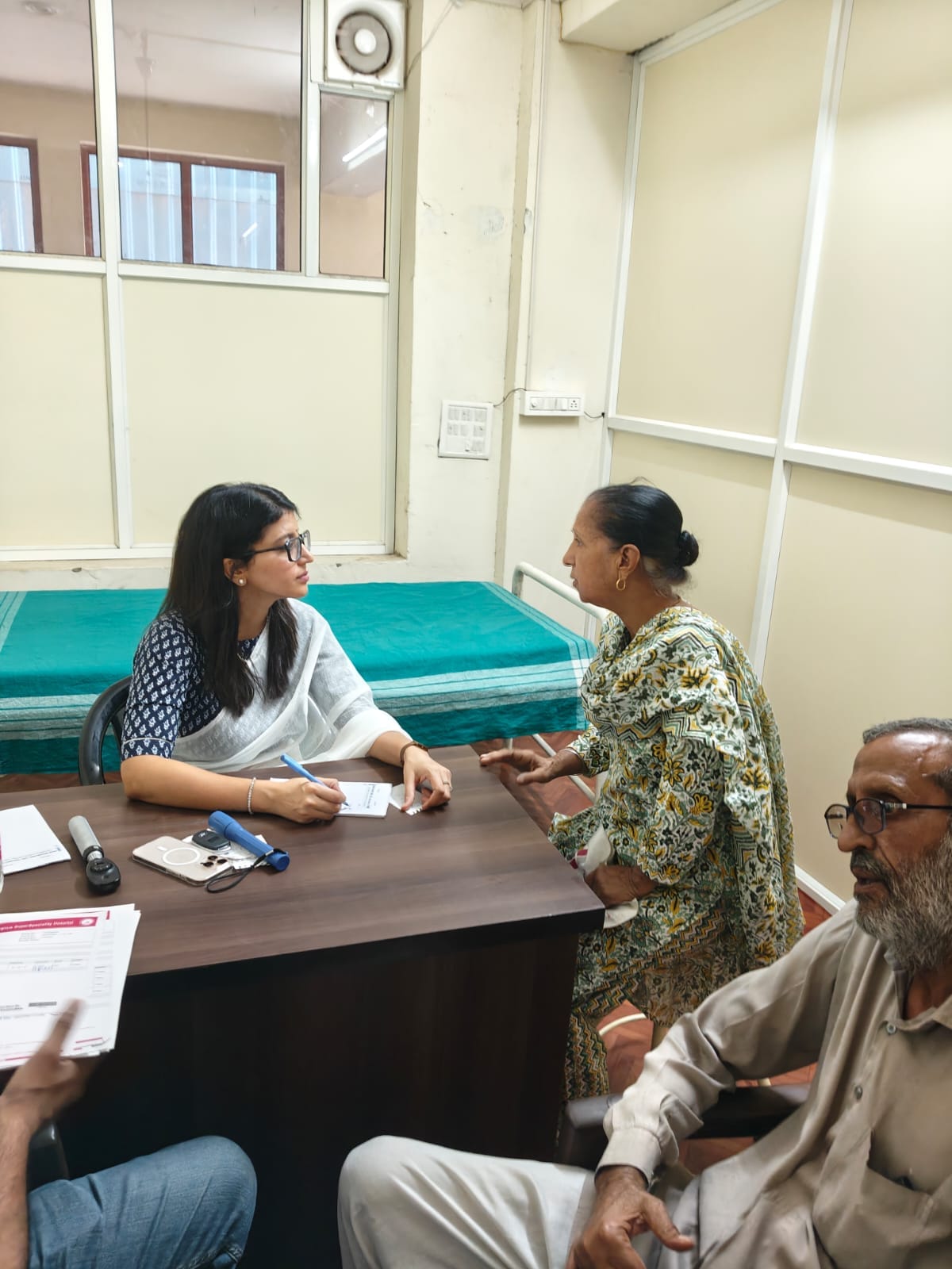 114 patients examined in free medical camp