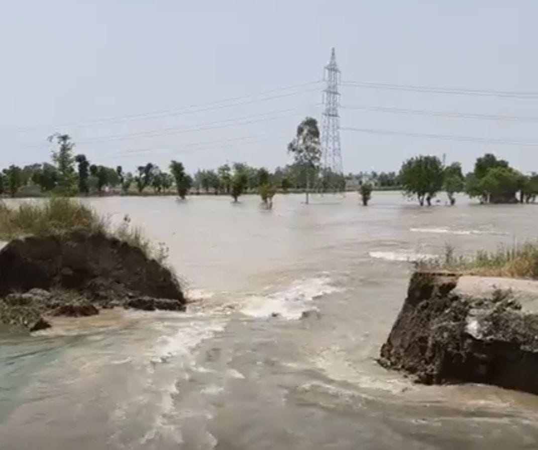 Canal Breaches Between Bahadurgarh and Singhpura; 100 Acres of Vacant Land Submerged