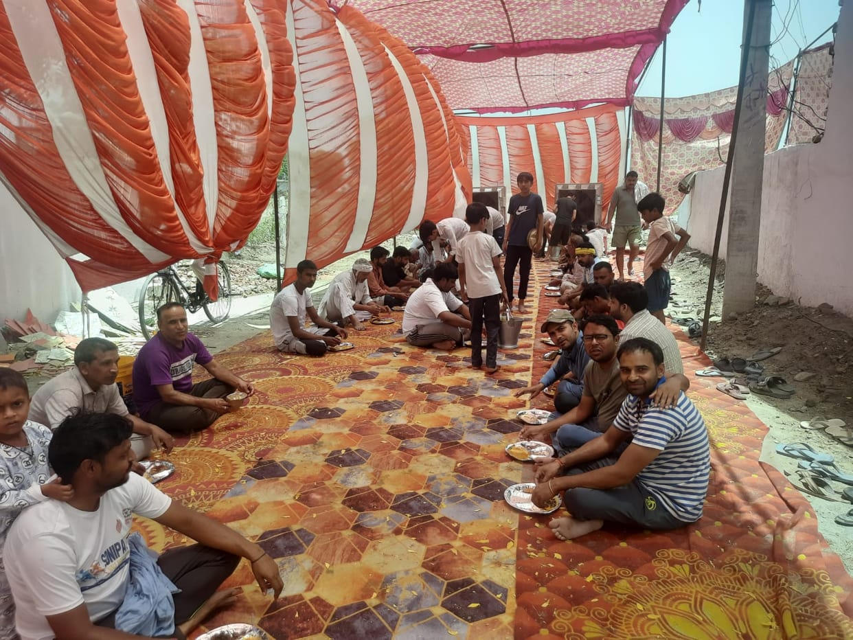 Bhandara organized on the reconstruction of Mata Temple