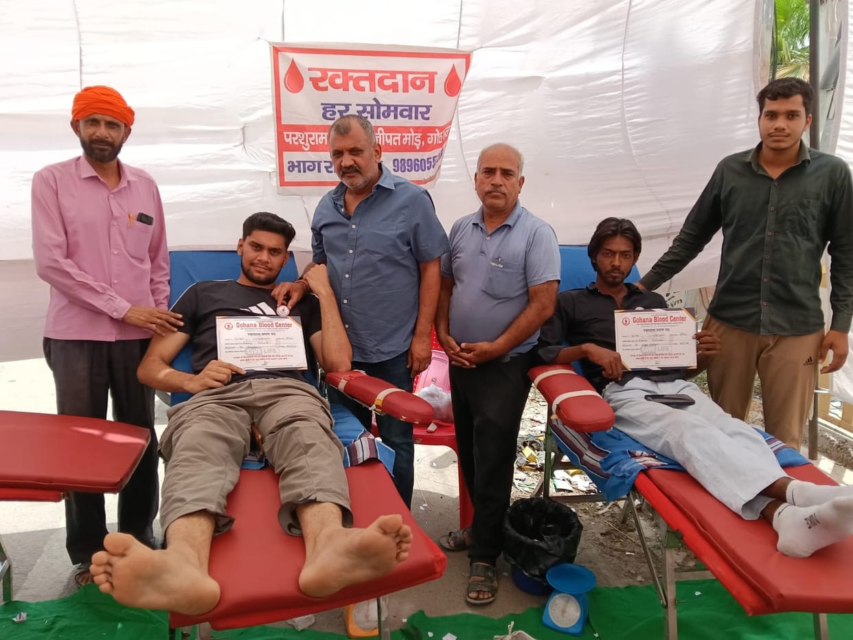 49 units of blood were donated at the camp at Parshuram Chowk.