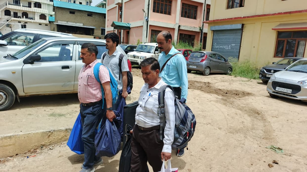 Buses on election duty, passengers wait at bus stand