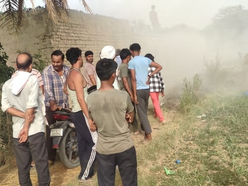 40 quintals of straw burnt in the fire in the turrets