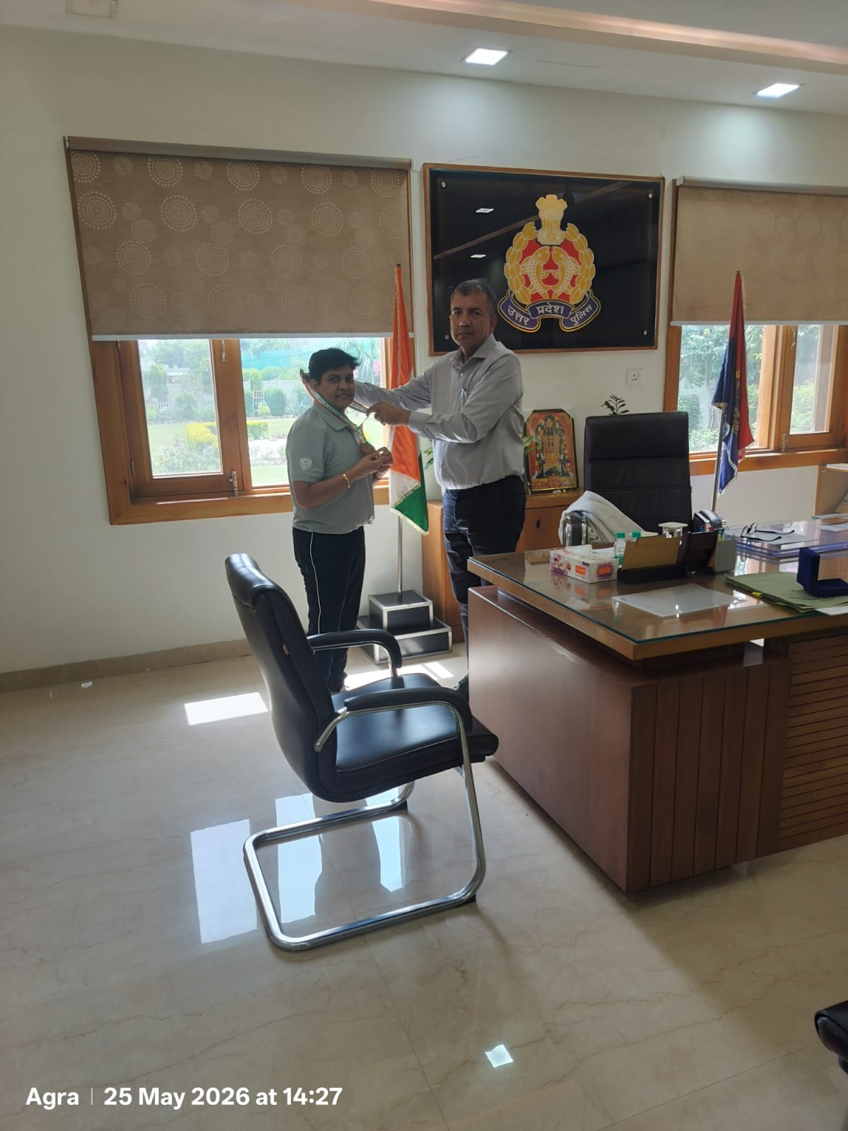 Medal winner SI Sunita Yadav met ADG of Agra Zone