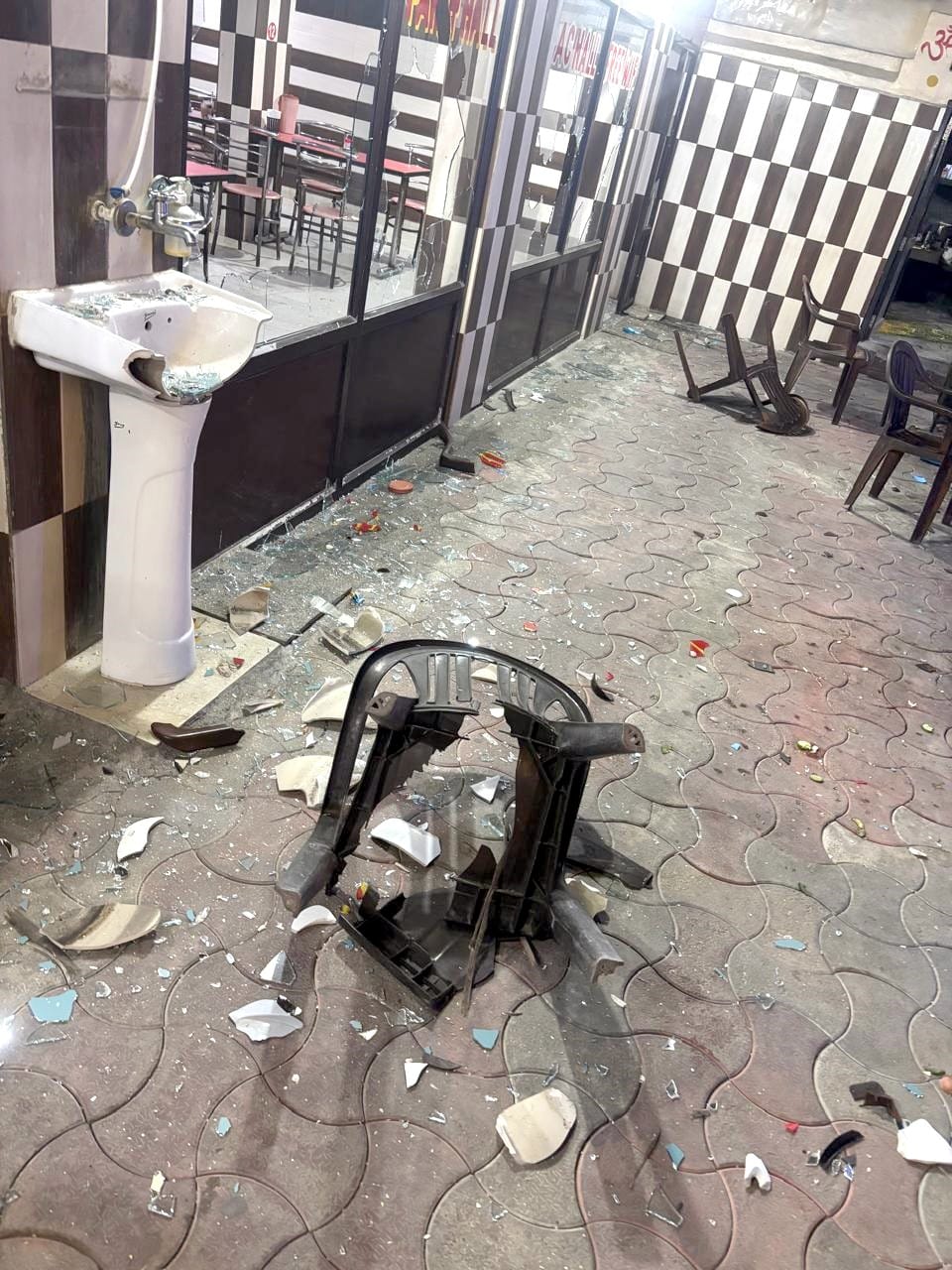 Miscreants demand protection money from dhaba owner, vandalize premises, and issue death threats.