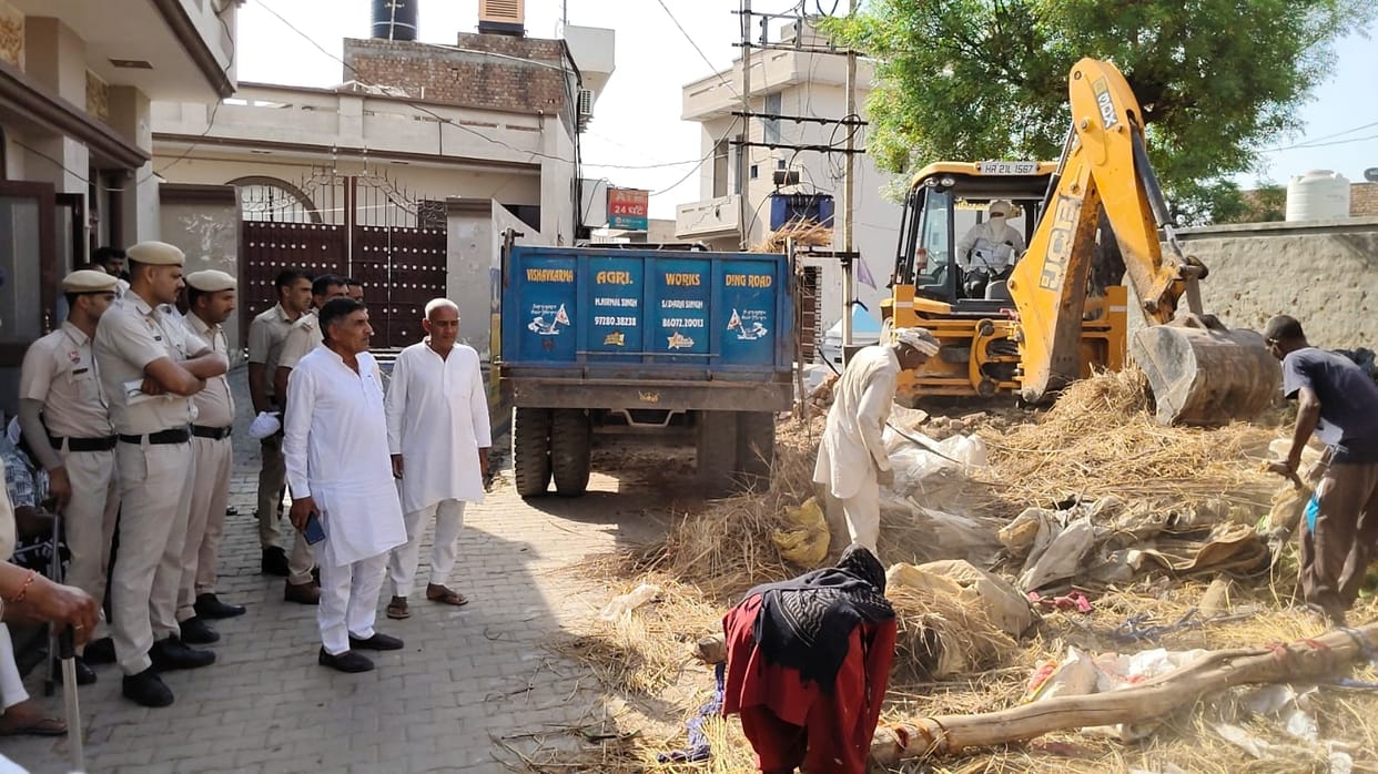 Encroachment removed from Gurana's patwar office land, police force deployed