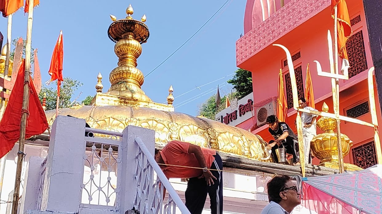 The 288-year-old golden dome of the Jwalamukhi Temple will once again shine.