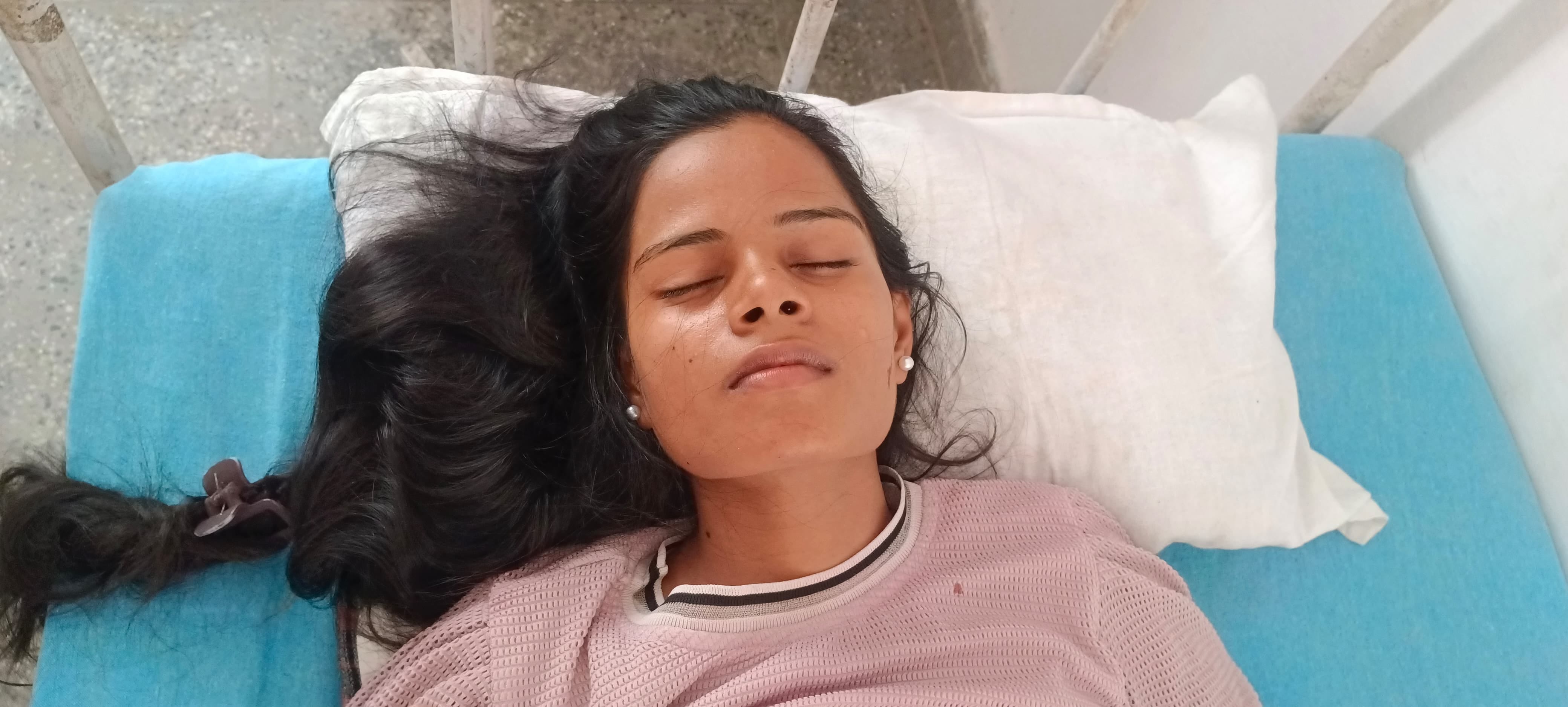 कार हादसे में घायल ज्योति। संवाद