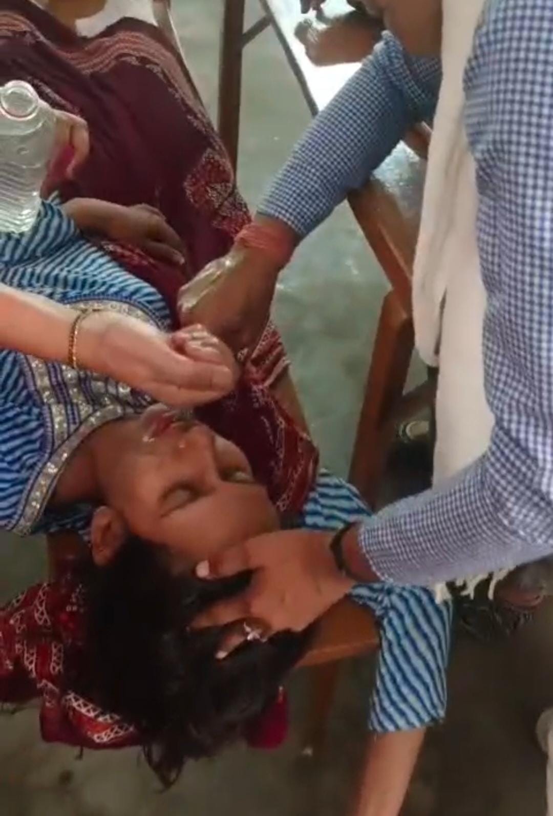 Three girl students fainted due to heat during the exam.