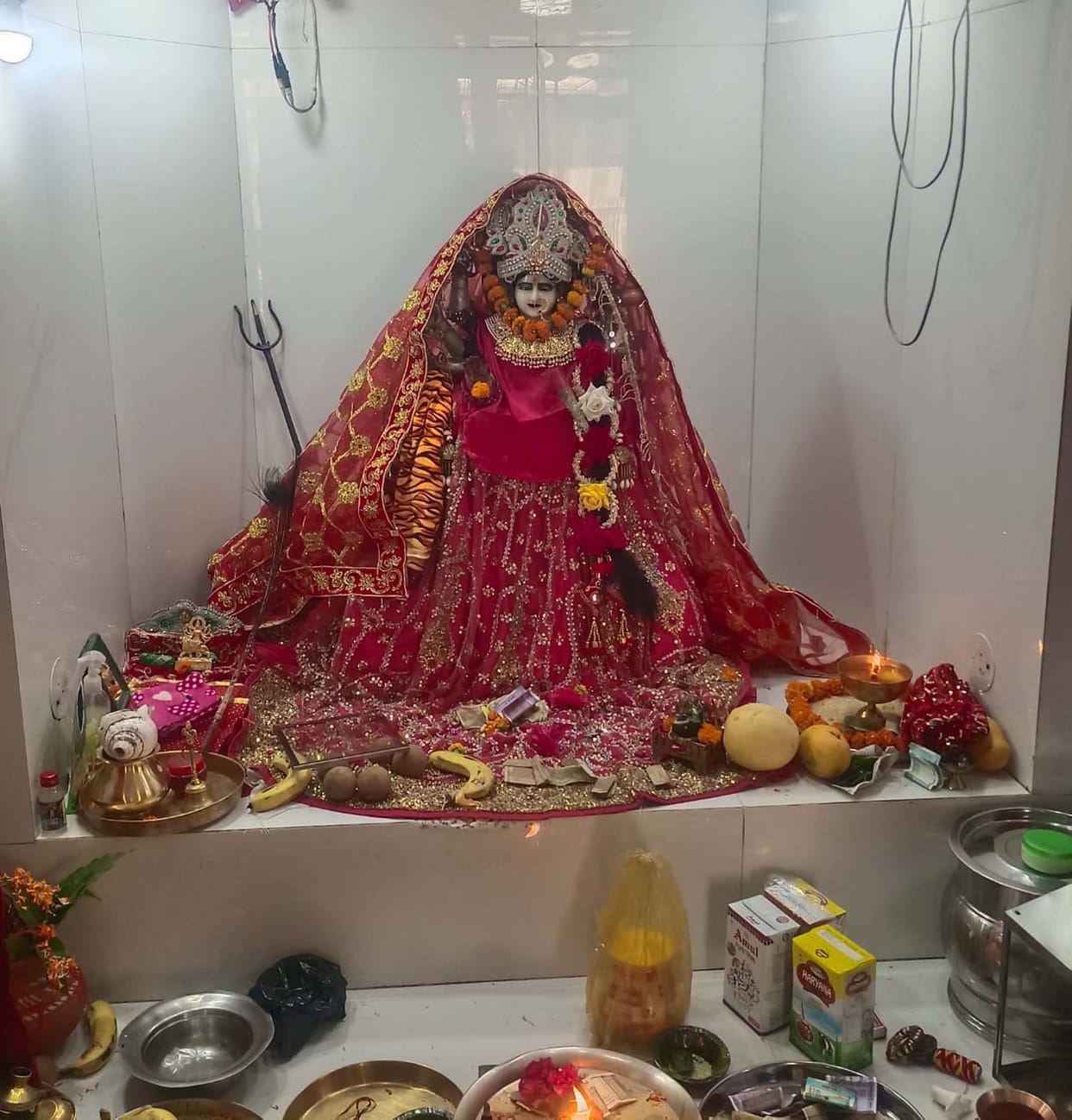 The eternal flame will remain lit at the Durga Temple