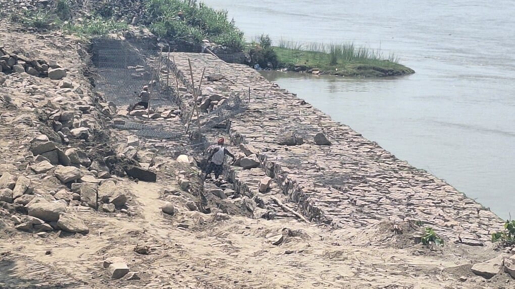 Completing flood protection work on Chhitauni dam within the stipulated time is a challenge.