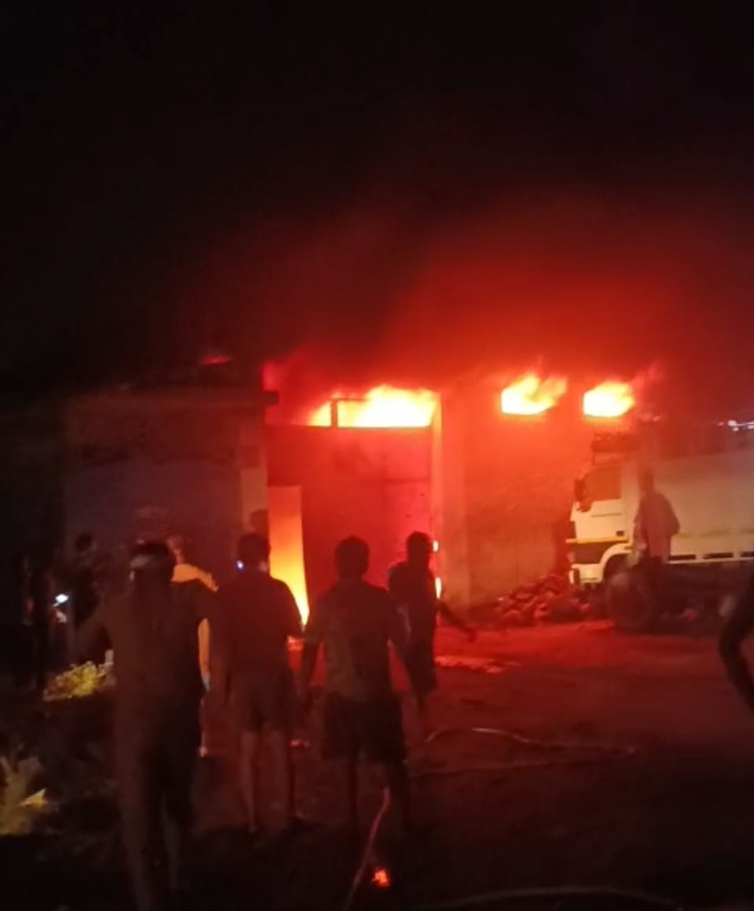 fire in scrap warehouse
