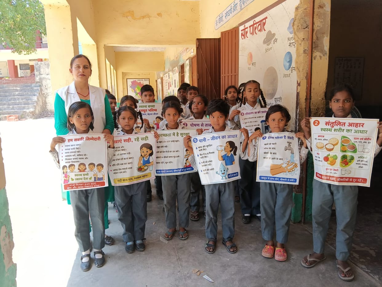 Children in three schools were made aware about nutrition and cleanliness