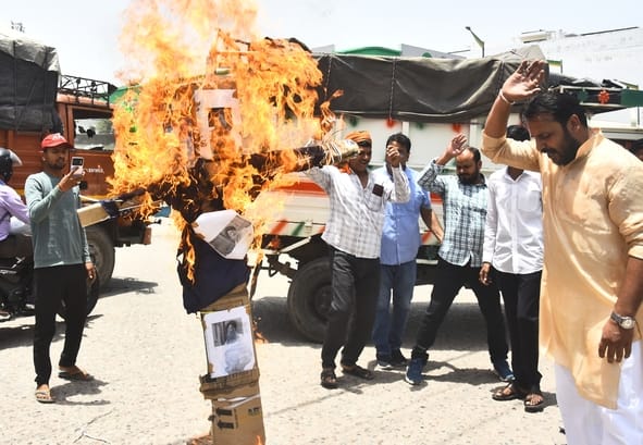 Protest against increased diesel rates