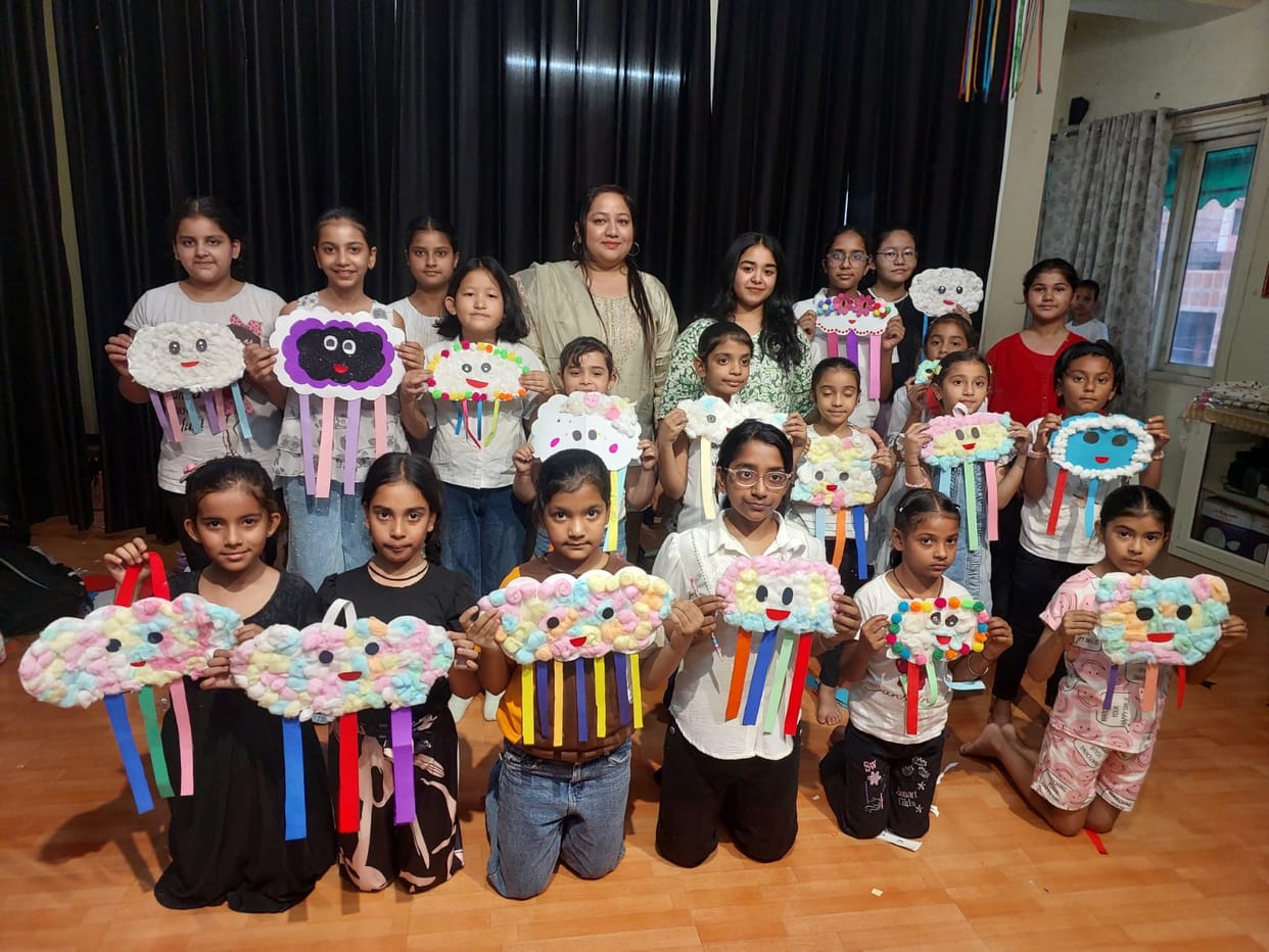Children honing their art and craft skills at the camp