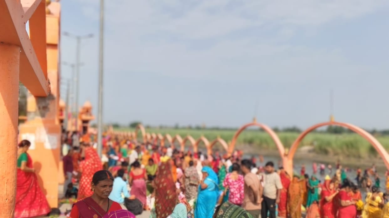 People took a dip of faith in the Banshi and Gandak rivers on Ganga Dussehra.