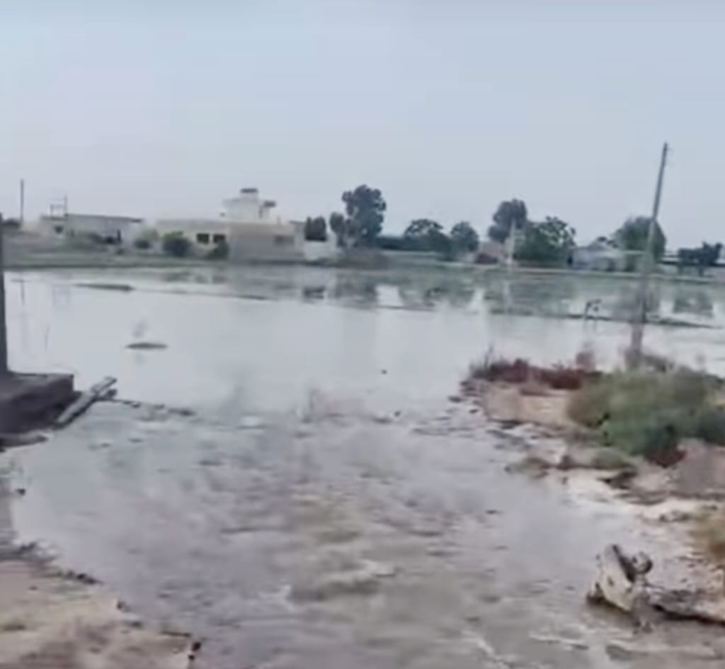 Leakage in Gorakhpur Minor filled fields with water, farmers filled the area in two hours