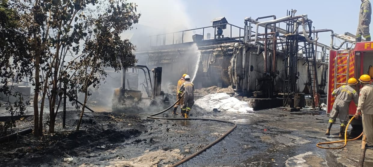 Machinery and a Vehicle Gutted in Tar Factory Fire