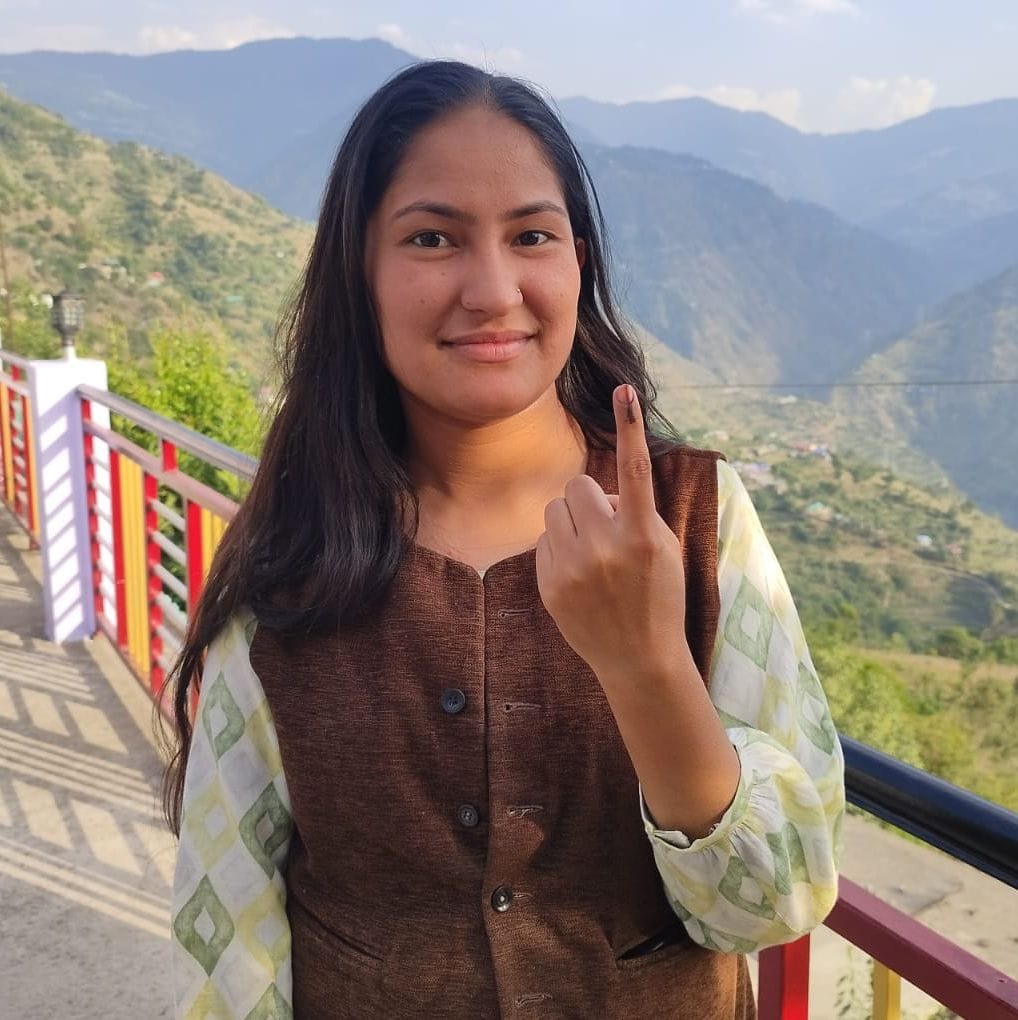 Youth expressed happiness after voting for the first time