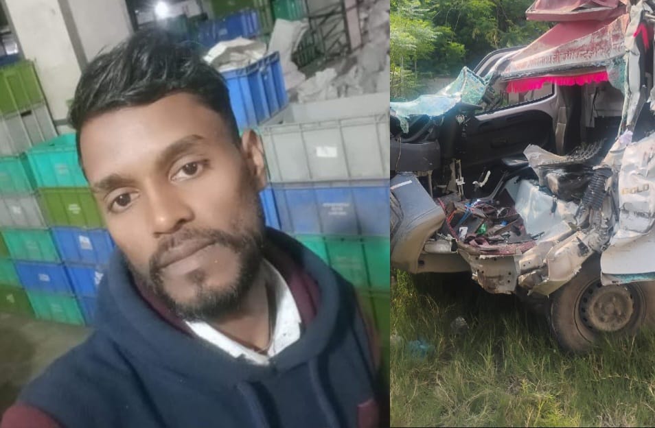 Muzaffarpur Bihar news:milk-laden pickup with accident driver died painful death police investigate