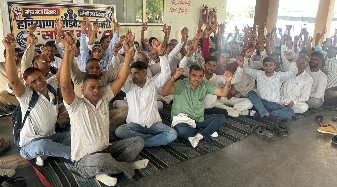 Roadways employees staged a sit-in protest over the payment of pending allowances.