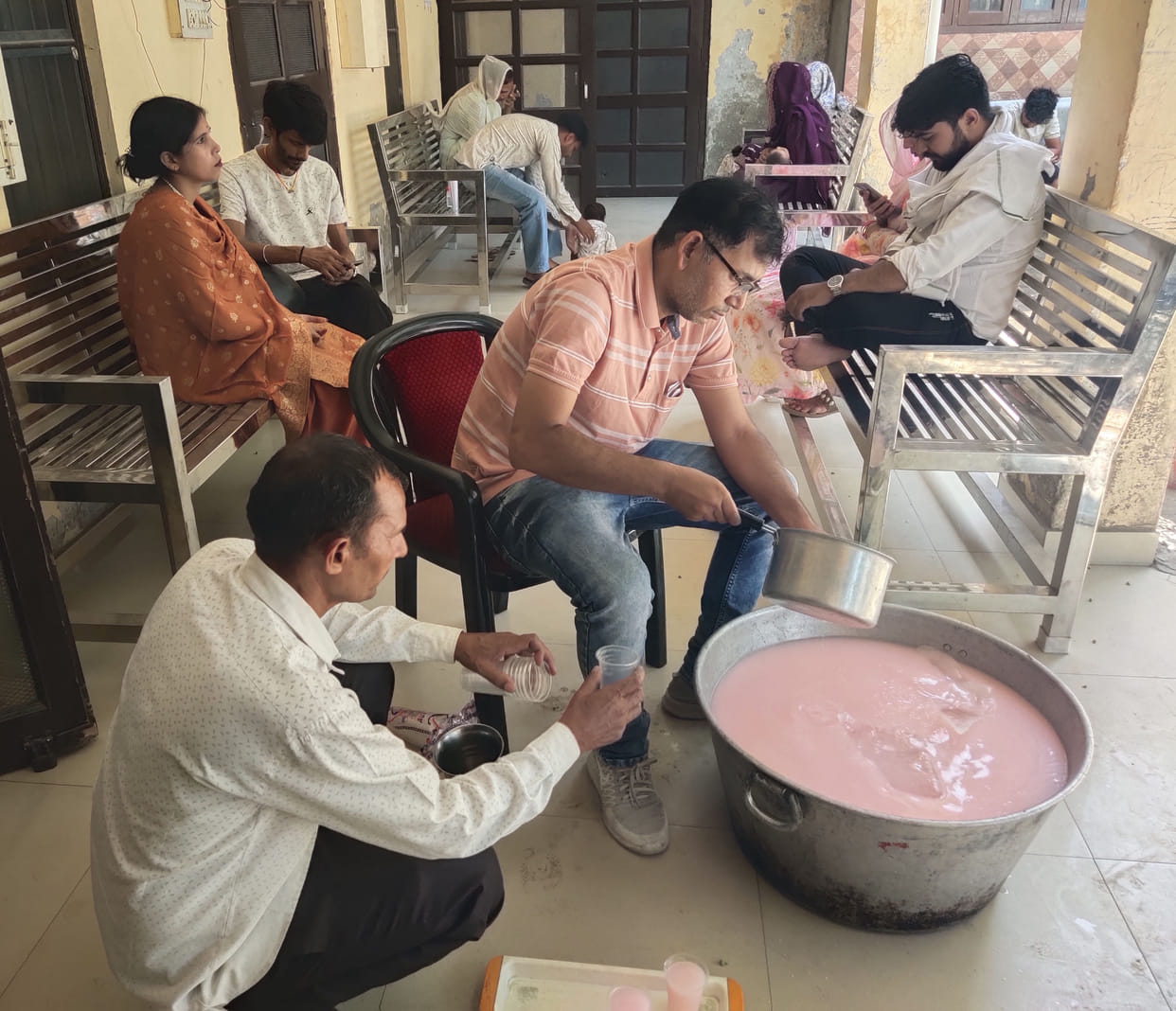 Sweet water stall set up at BDPO office on Jyeshtha Ekadashi