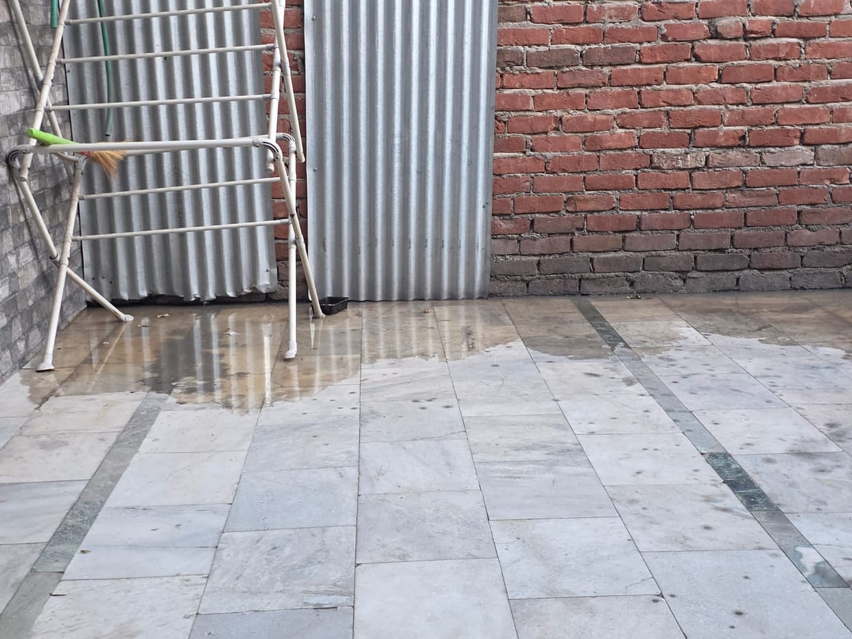 Sewerage water entered the house in Swaraj Majra