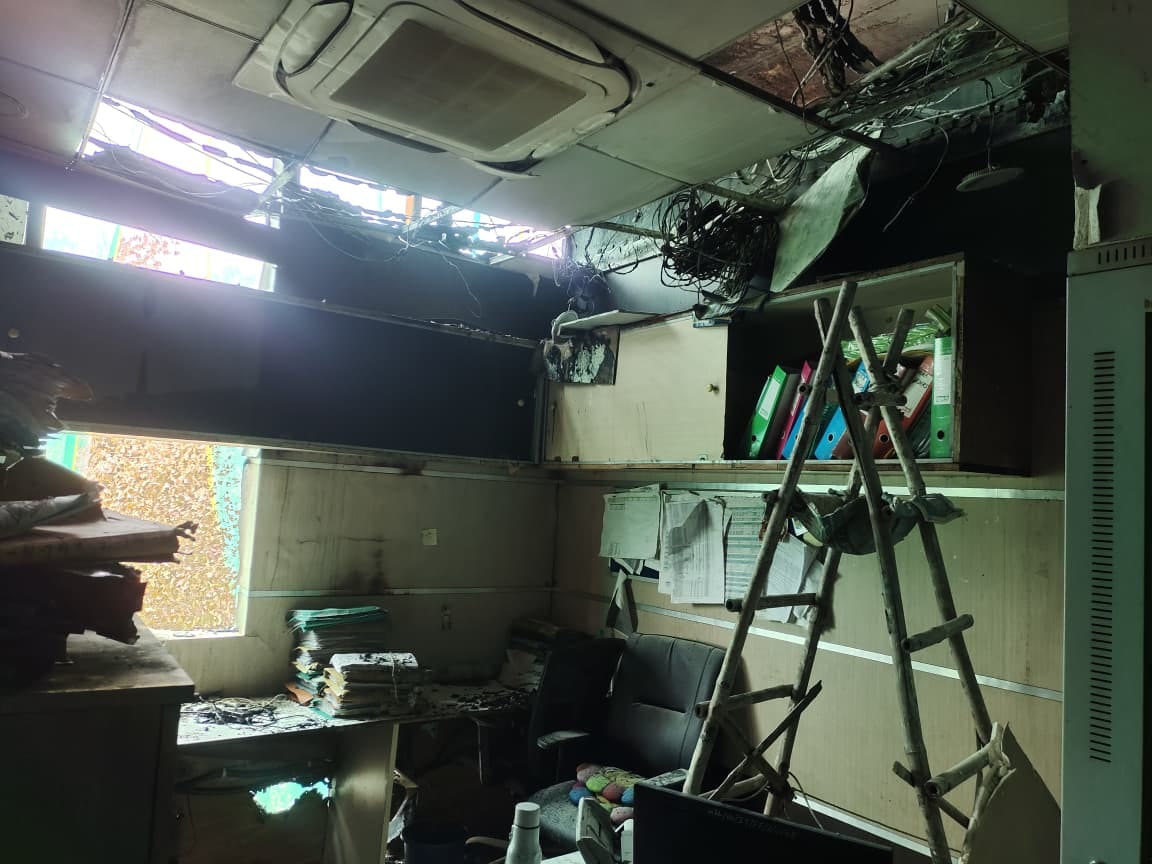 Fire Caused by Short Circuit; 12 AC Units Explode