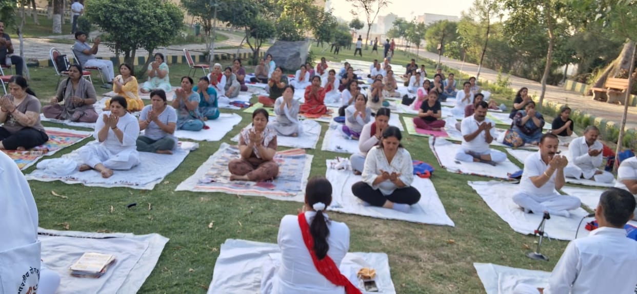 Around 150 yoga practitioners participated in the obesity prevention camp.