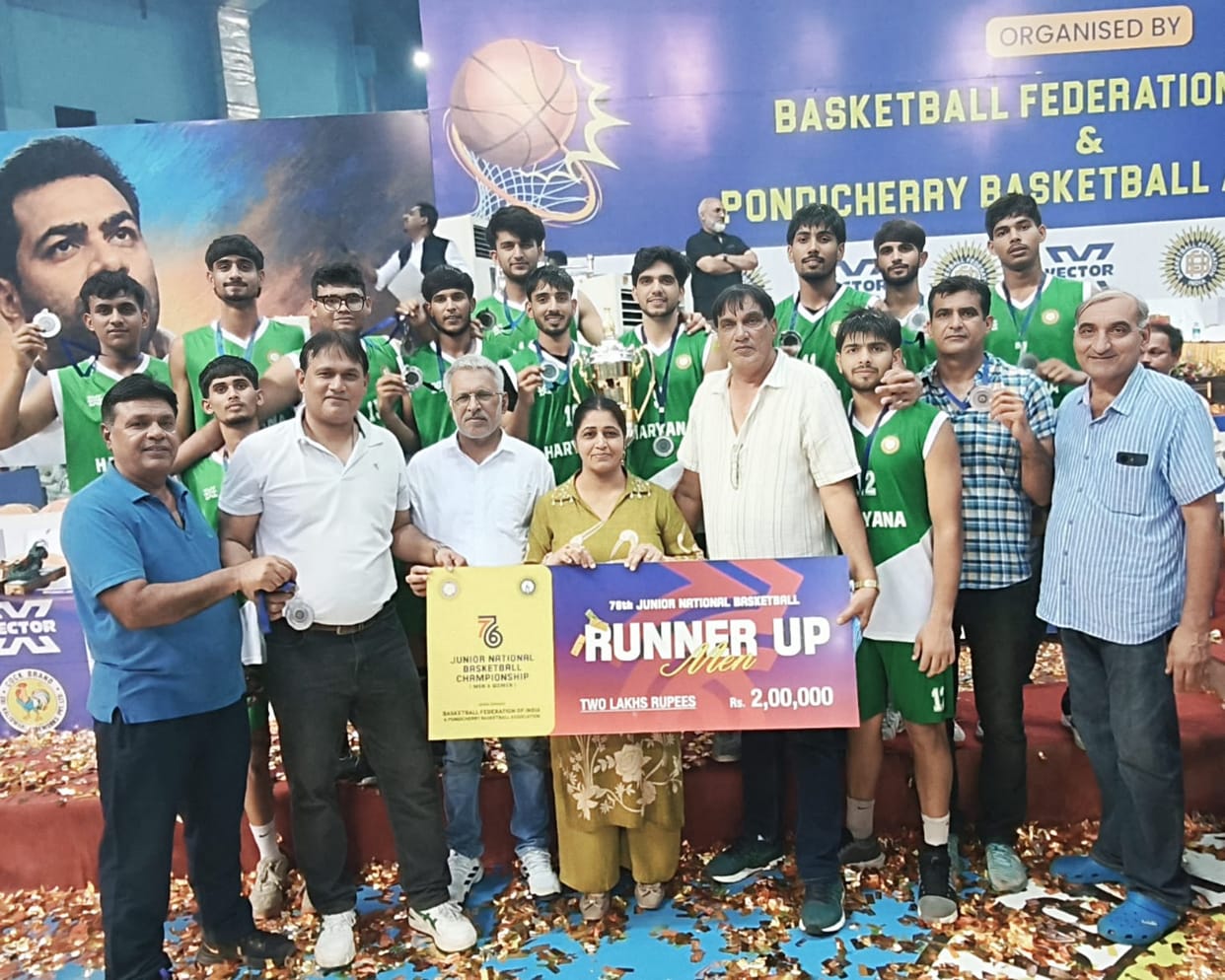 Haryana Wins Silver Medal at Junior National Basketball Championship