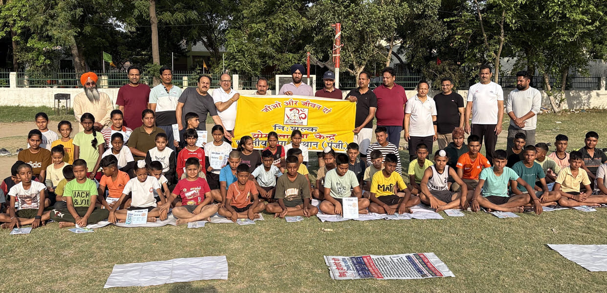 Yoga exercises were conducted for the players of Hockey Sports Nursery.