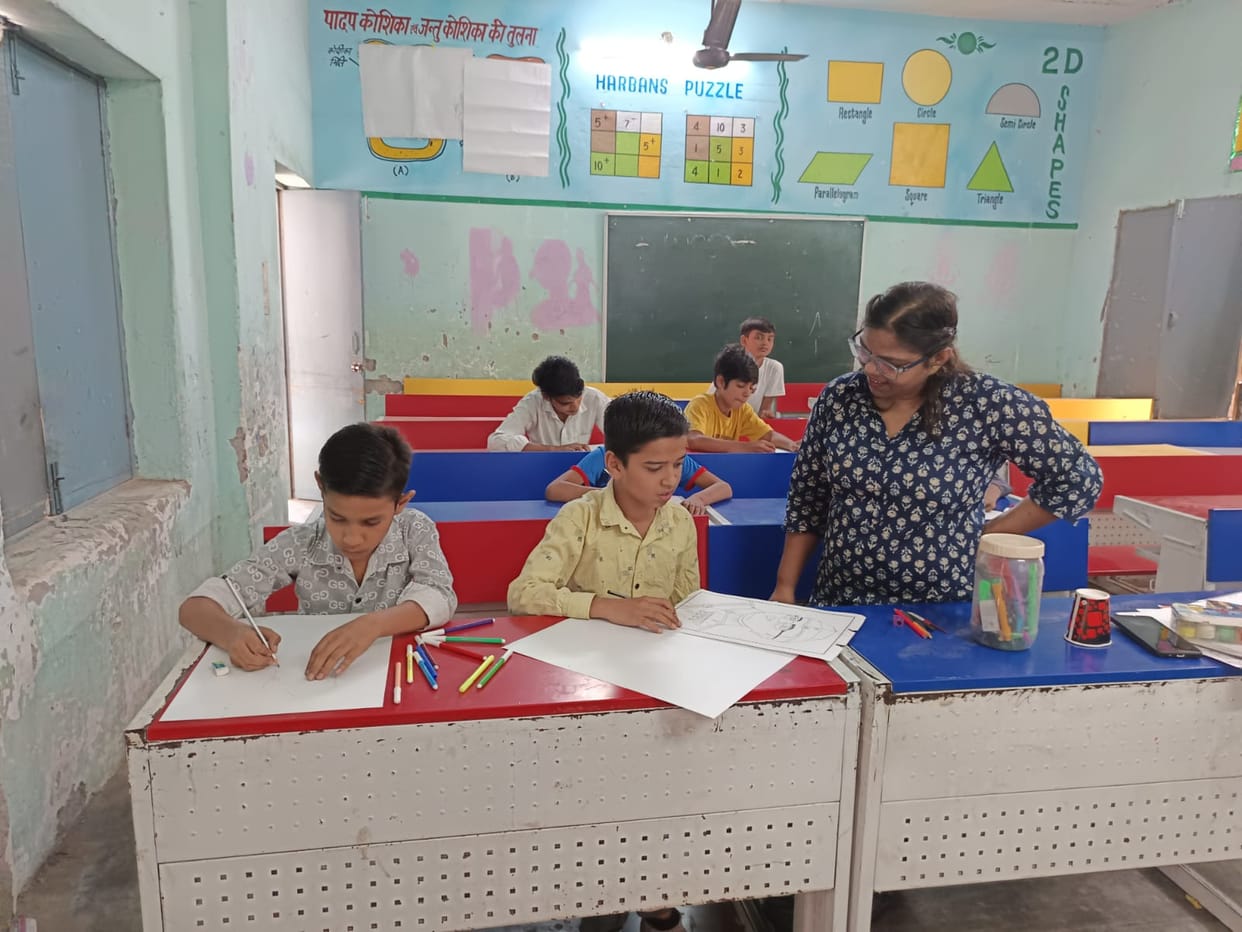 Children showcasing their creativity at the summer camp