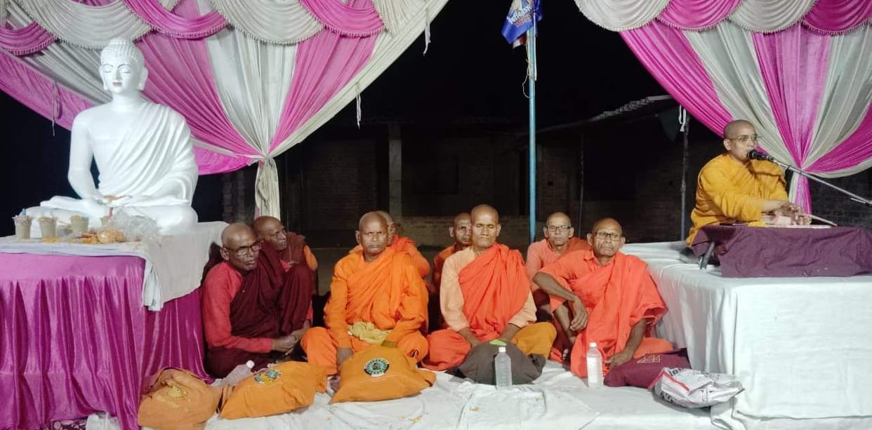 Buddha's message resonated in Saidupur, the importance of the Three Refuges and Five Precepts was explained.