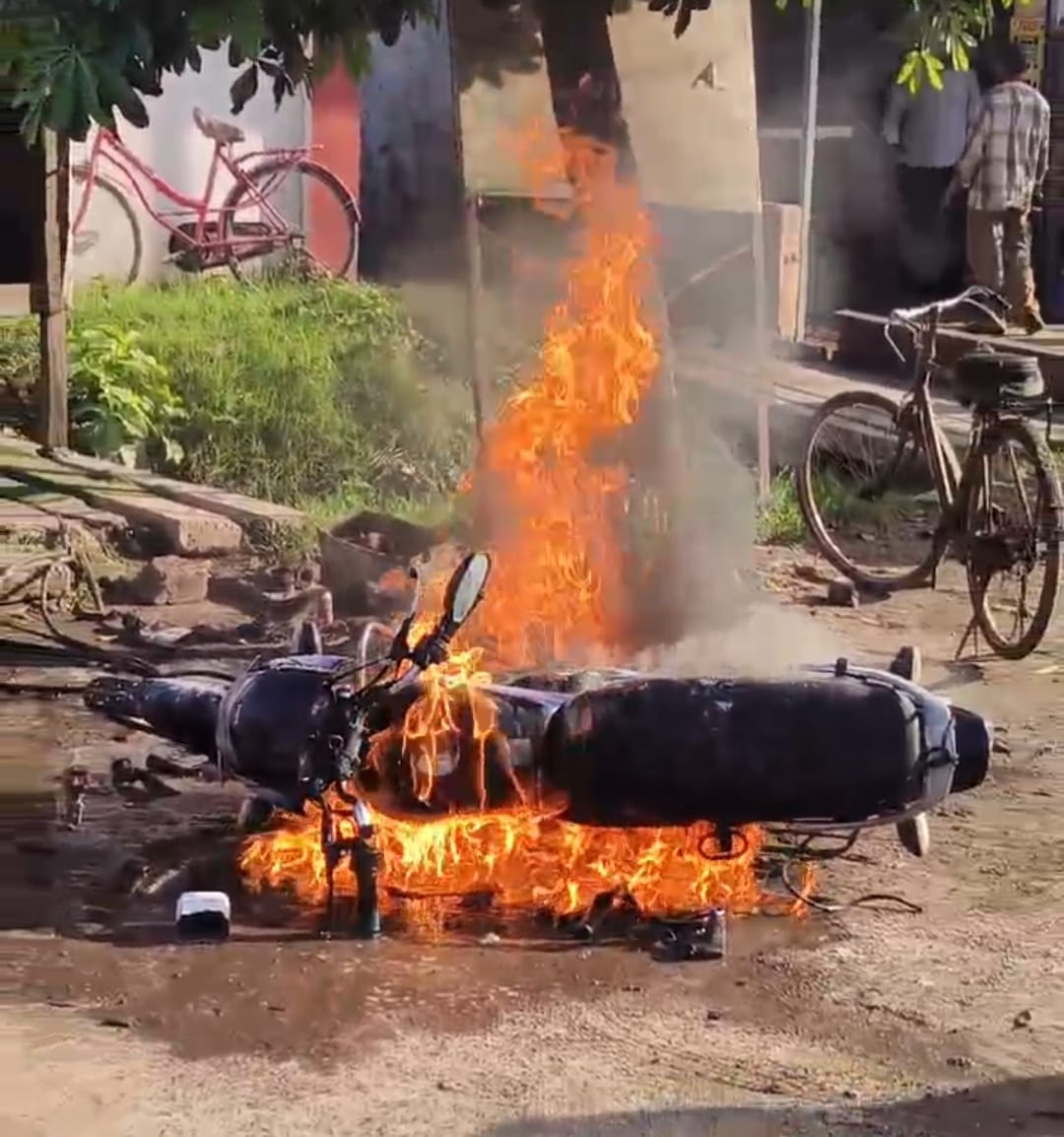 Bike burnt to ashes