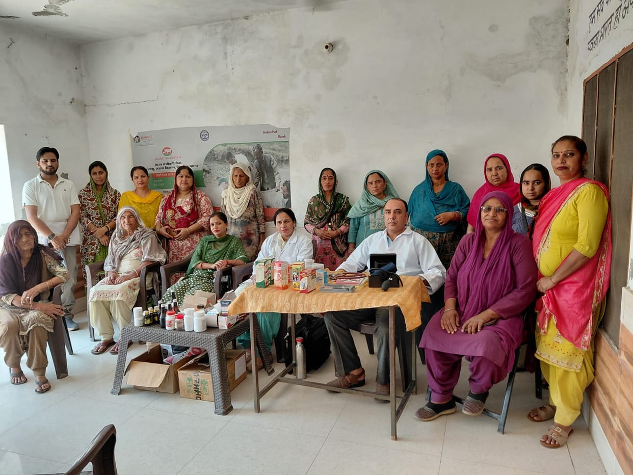 Health check-up of 58 people in the camp, advice given on balanced diet