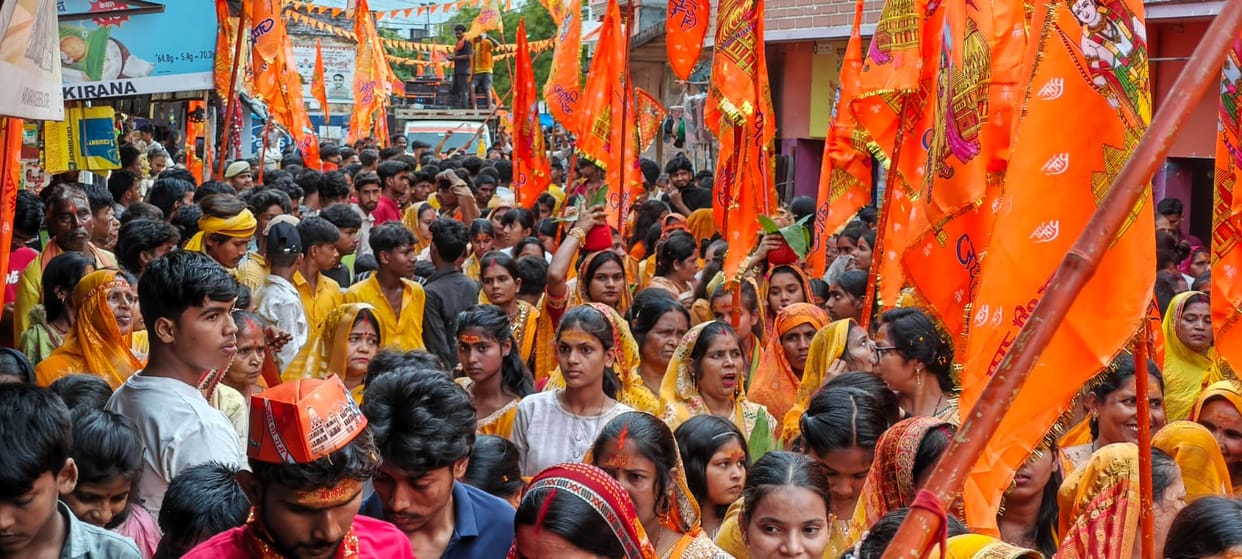 A ceremonial procession was taken out following the worship of Lord Partheshwar.