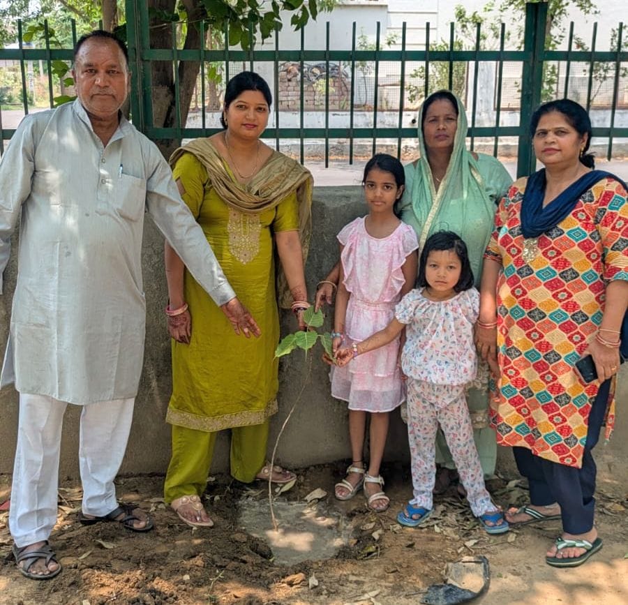 By planting saplings, a message of environmental conservation was conveyed.