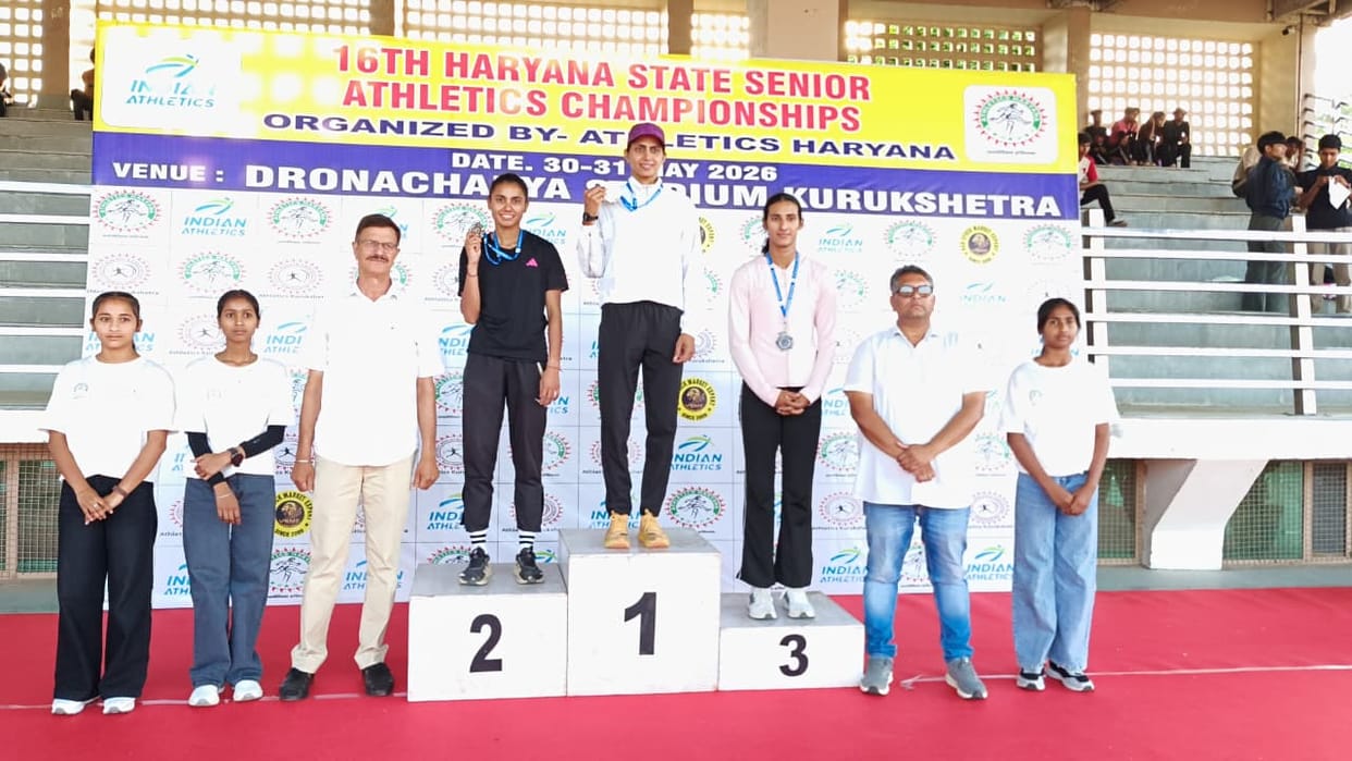Anchal Rani of Panipat won silver in 400m at Haryana State Athletics Championship