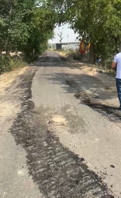 Chulkana-Bhodwal Majri road damaged, villagers complain to MLA