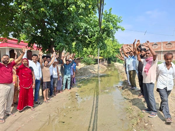 Ward residents demonstrated regarding drainage problem