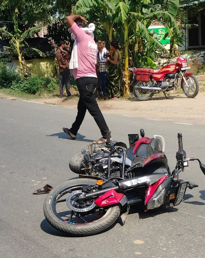 Bike rider who fell after being hit by a pickup was crushed by a tractor, died.