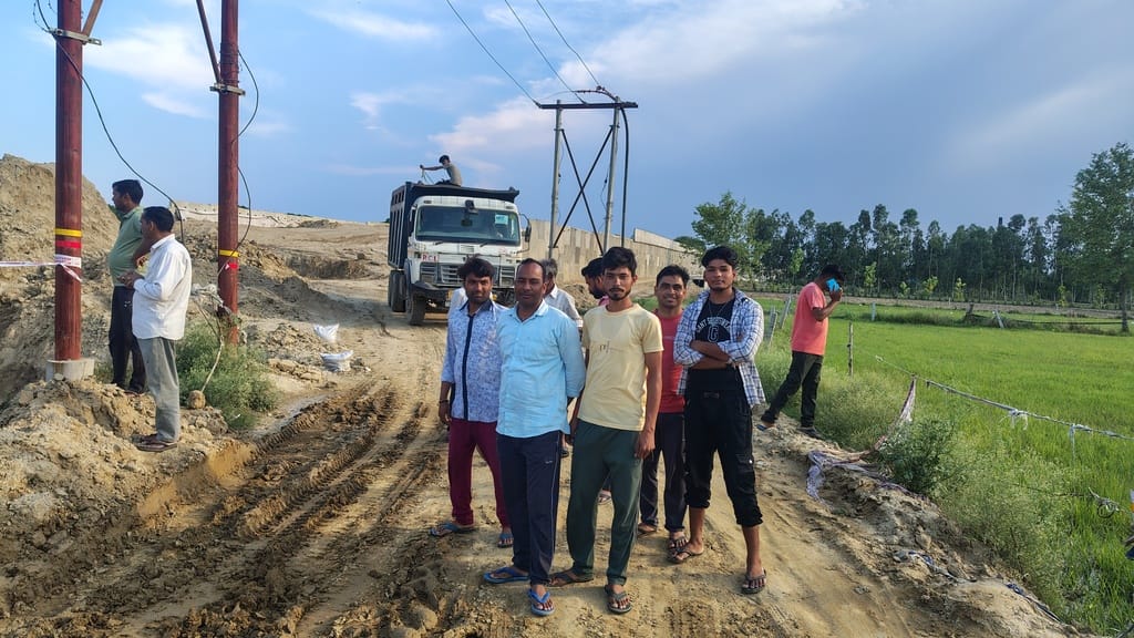 Villagers staged a protest demanding the opening of the road.