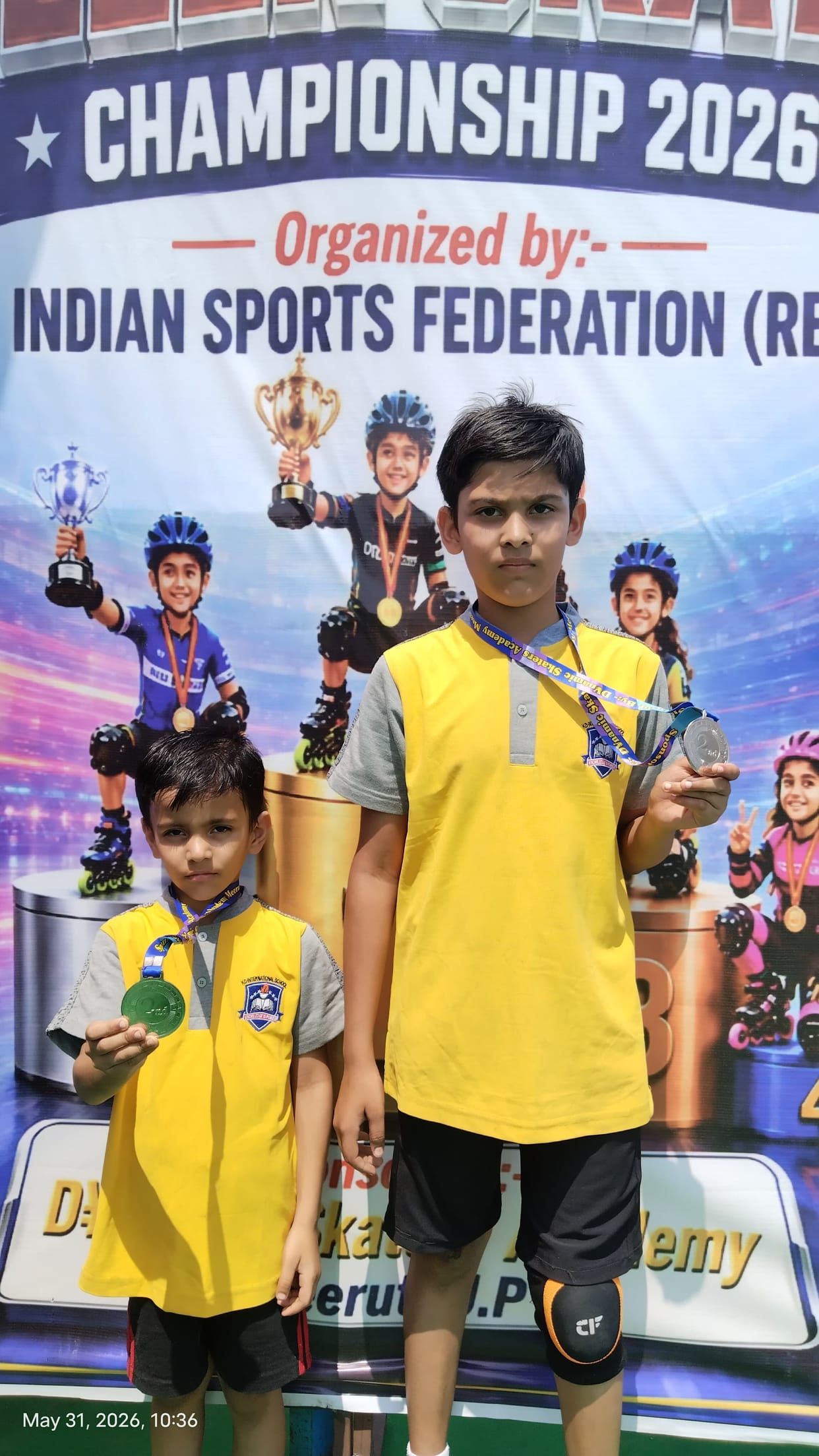 Abhiraj Sharma and Yashraj Sharma won silver in the National Skating Championship
