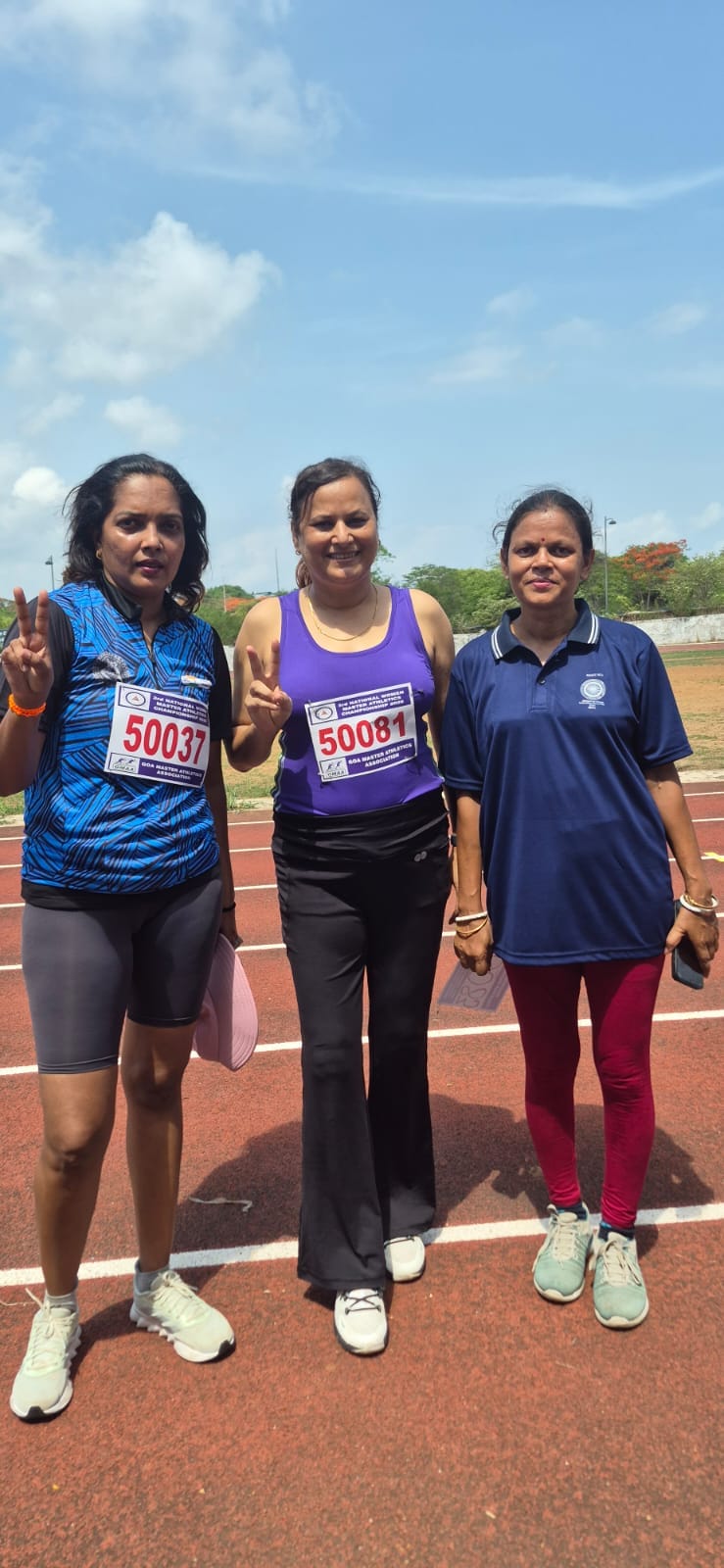 CDPO Neelu Mishra won gold and bronze medals in the Women Masters Athletics Championship.